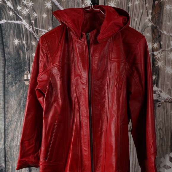 Leather Jacket Red made in Cotacachi- Ecuador| XXL - Picture 1 of 7